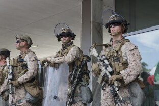 Troops on deployment in Los Angeles