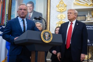 Health and Human Services Secretary Robert F. Kennedy Jr. speaks alongside President Donald Trump