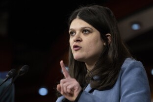 Rep. Haley Stevens speaks during a press conference.