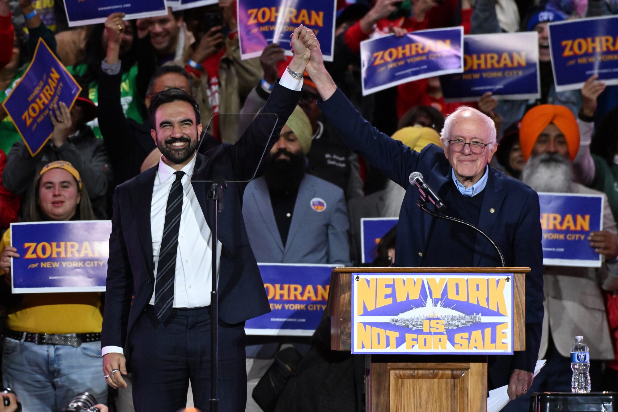 Zohran Mamdani, Senator Bernie Sanders AP-25300487872893