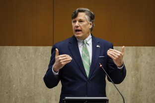 Deputy Secretary of State Christopher Landau speaks at an event.