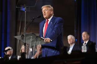 Trump speaks at the Economic Club in New York