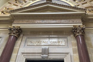 The entrance to the Wisconsin Supreme Court chambers.