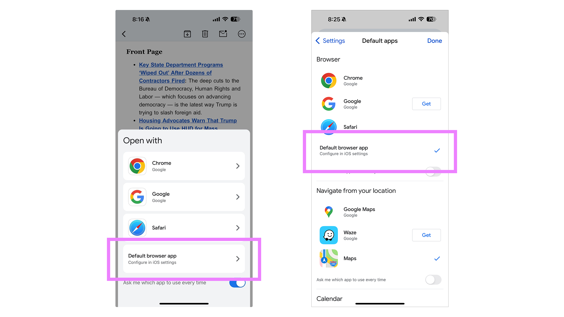 "Default browser app"