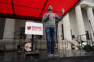 JD Vance speaks during the Ohio March for Life rally in 2023.