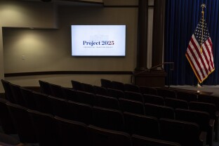 An auditorium at the Heritage Foundation.