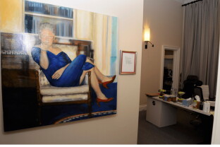 bill clinton blue dress History Print - Painting Bill Clinton Blue Dress Mounted