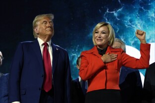 President Donald Trump  and Pastor Paula White-Cain.