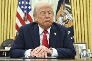 President Donald Trump speaks to reporters.