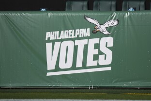 Philadelphia Votes is displayed on the sidelines.