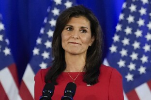 Republican presidential candidate former UN Ambassador Nikki Haley