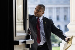 Rep. Don Davis, D-N.C.,  arrives to the U.S. Capitol