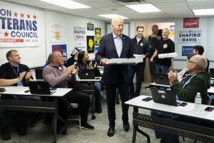 Joe Biden visits Steamfitters Technology Center in Pittsburgh.