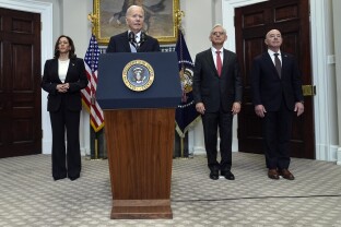 President Joe Biden speaks from the Roosevelt Room of the White House about the apparent assassination attempt of former President Donald Trump.