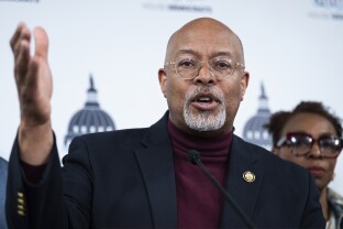 Rep. Glenn Ivey speaks at a press conference.